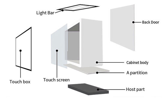 شاشة عرض ذكية 15.6 بوصة تعمل باللمس صندوق خزانة LCD شفاف للإعلان