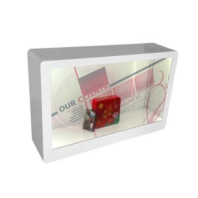 صندوق خزانة عرض شاشات الكريستال السائل الذكي الشفاف للإعلان عن المنتج